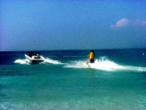 Waterskiing from Montego Bay Cruise Pier.